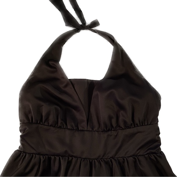 Black satin halter dress - Picture 10 of 16